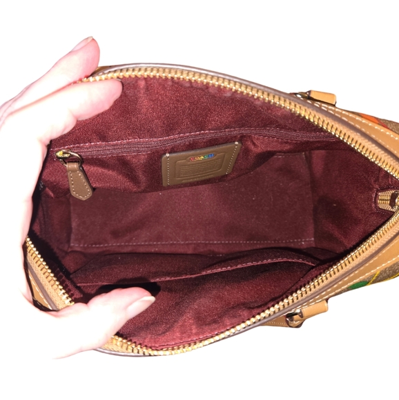 Coach Rowan Rainbow Signature Satchel with removable Crossbody Strap - Picture 7 of 16